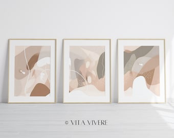 Blush Pink And Grey And Pink Art Print Set Of 3 Piece Pink Grey Hallway Art Pink Grey Wall Art Decor Set Blush Pink Abstract Art Print Set