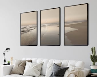 Beach Wall Art Set Of 3 Piece Beach Art Print Coastal Art 3 Piece Poster Tropical Wall Art Printable Beach Art Landscape Art Lounge Art Set