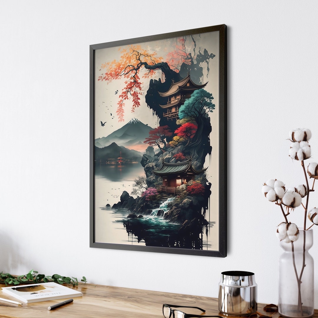 Japanese Zen Garden Art Print | Oriental Asian Wall Decor (digital ...
