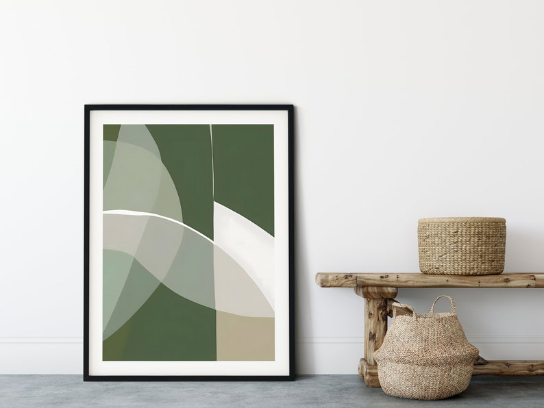 Dark Green Wall Art Set of 3 Piece Wall Art Green Abstract Set - Etsy
