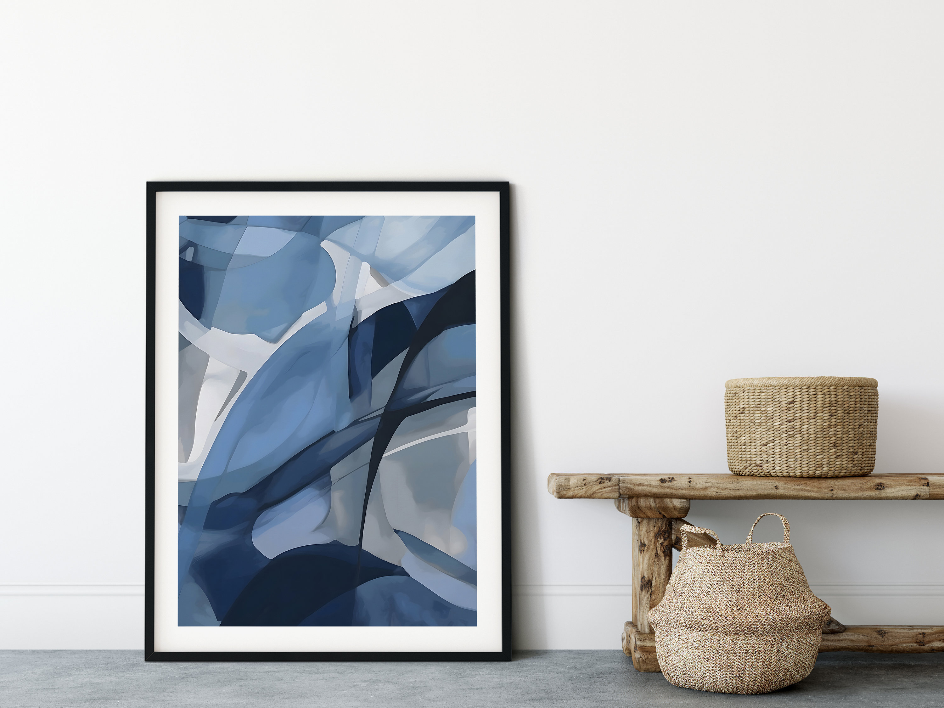 Navy Blue Prints 3 Piece Art Set Navy Blue Wall Art Blue White Wall Art