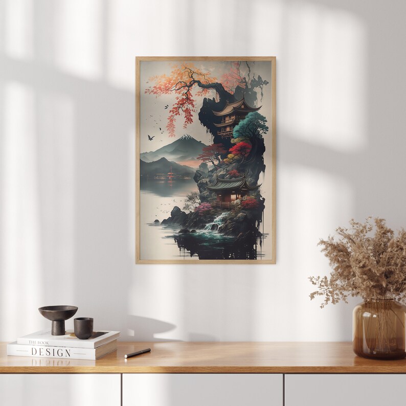 Japanese Zen Garden Art Print | Oriental Asian Wall Decor (digital ...