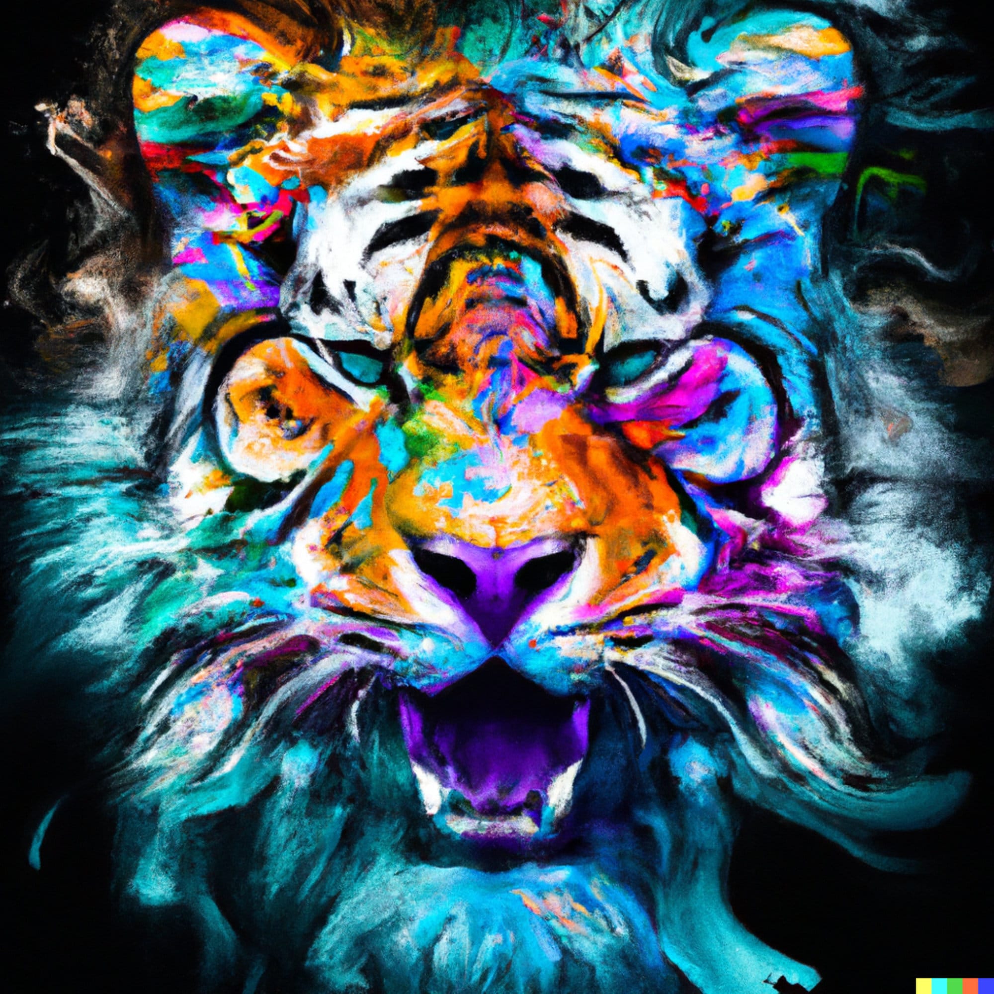 cool colored tiger drawings