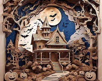 Laser Burn PNG, Laser Engrave File, 3D Illusion Laser File, Laser Engraving File, xTool, Trick or Treat, Halloween, Witch, Pumpkin, Plaque
