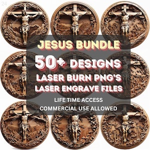3D Illusion Laser File, Laser Burn PNG, Laser Engrave File, Laser Engraving File, xTool, Glowforge, Sculpfun, Plaque, Christian Jesus Bundle
