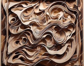 レーザーバーンPNG、レーザー彫刻ファイル、3Dイリュージョンレーザーファイル、レーザー彫刻ファイル、xTool、Glowforge、Sculpfun、プラーク、3D抽象アート