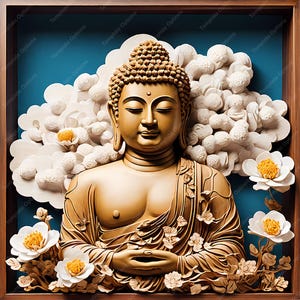 3D Illusion Meditating Buddha, Laser Burn PNG, Laser Engrave File, 3D Laser File, Laser Engraving File, xTool, Glowforge, Sculpfun, Plaque