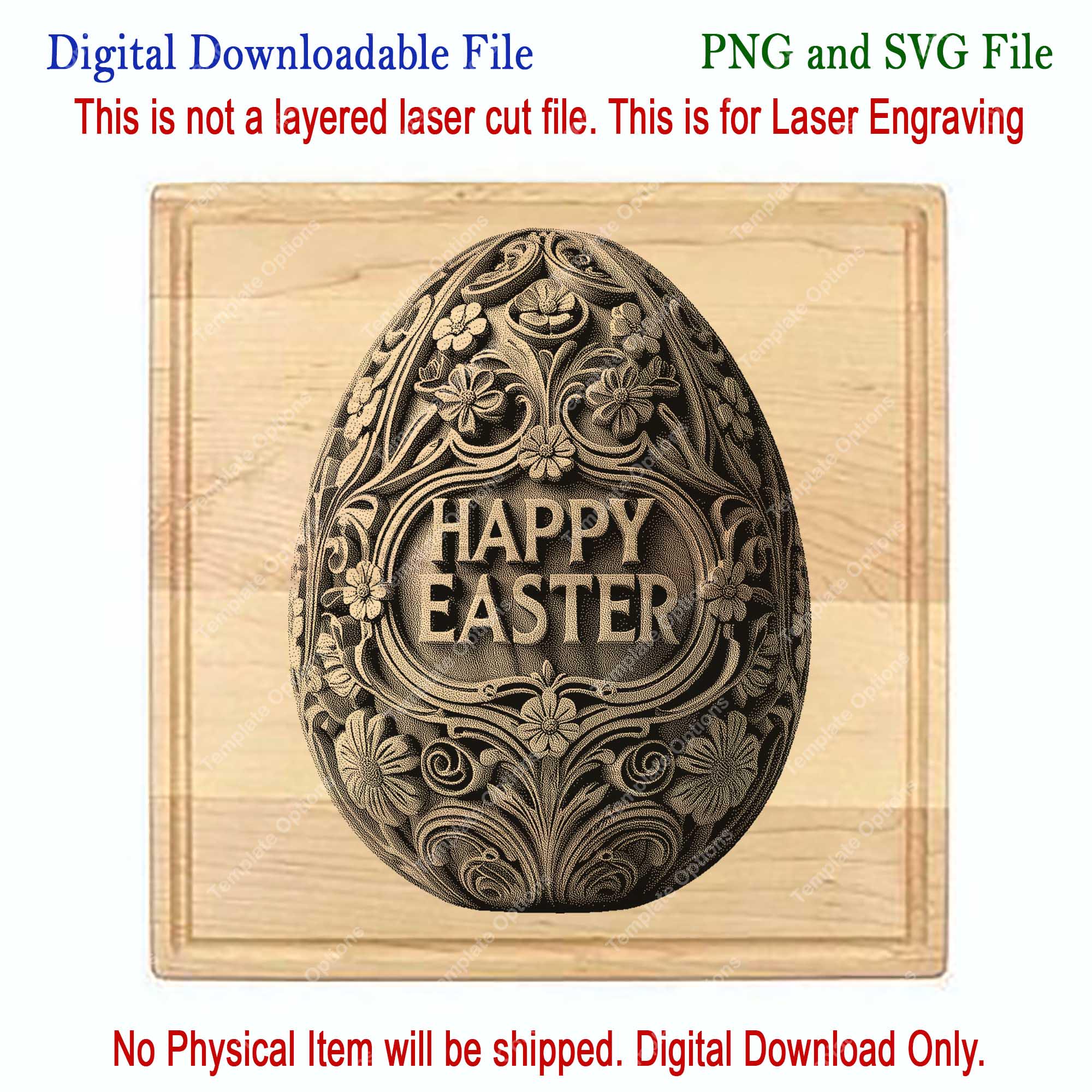 Laser Burn SVG, 3D Illusion Easter Egg With Happy Easter Message, SVG ...