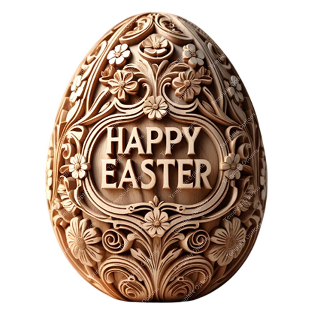 Laser Burn SVG, 3D Illusion Easter Egg With Happy Easter Message, SVG ...