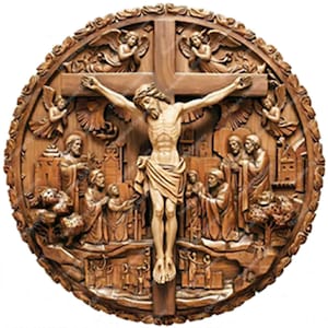 Archivo PNG de quemadura láser, archivo de grabado láser, ilusión 3D, archivo de quemadura láser, xTool, archivo de grabado láser, placa, archivo SVG de ilusión 3D de Jesús crucificado
