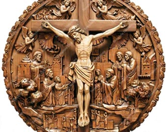 Laser Burn PNG, Laser Engrave File, 3D Illusion, Laser Burn File, xTool, Laser Engraving File, Plaque, Jesus Crucified 3D Illusion SVG File