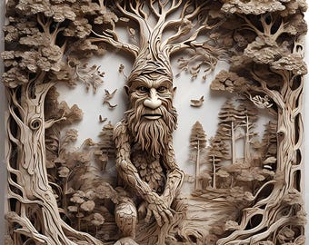 レーザーバーンPNG、レーザー彫刻ファイル、3Dイリュージョンレーザーファイル、レーザー彫刻ファイル、xTool、Glowforge、Sculpfun、プラーク、3Dツリーマン