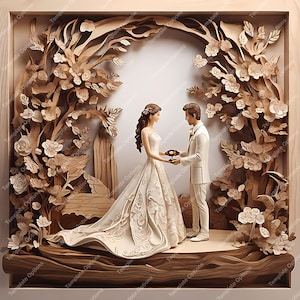 Laser Engrave File, Laser Burn PNG, 3D Illusion Laser File, Laser Engraving File, Lightburn, xTool, Glowforge, Sculpfun, Plaque, Wedding