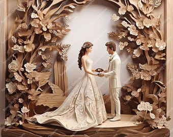 レーザー彫刻ファイル、レーザー焼き付けPNG、3Dイリュージョンレーザーファイル、レーザー彫刻ファイル、Lightburn、xTool、Glowforge、Sculpfun、プラーク、ウェディング