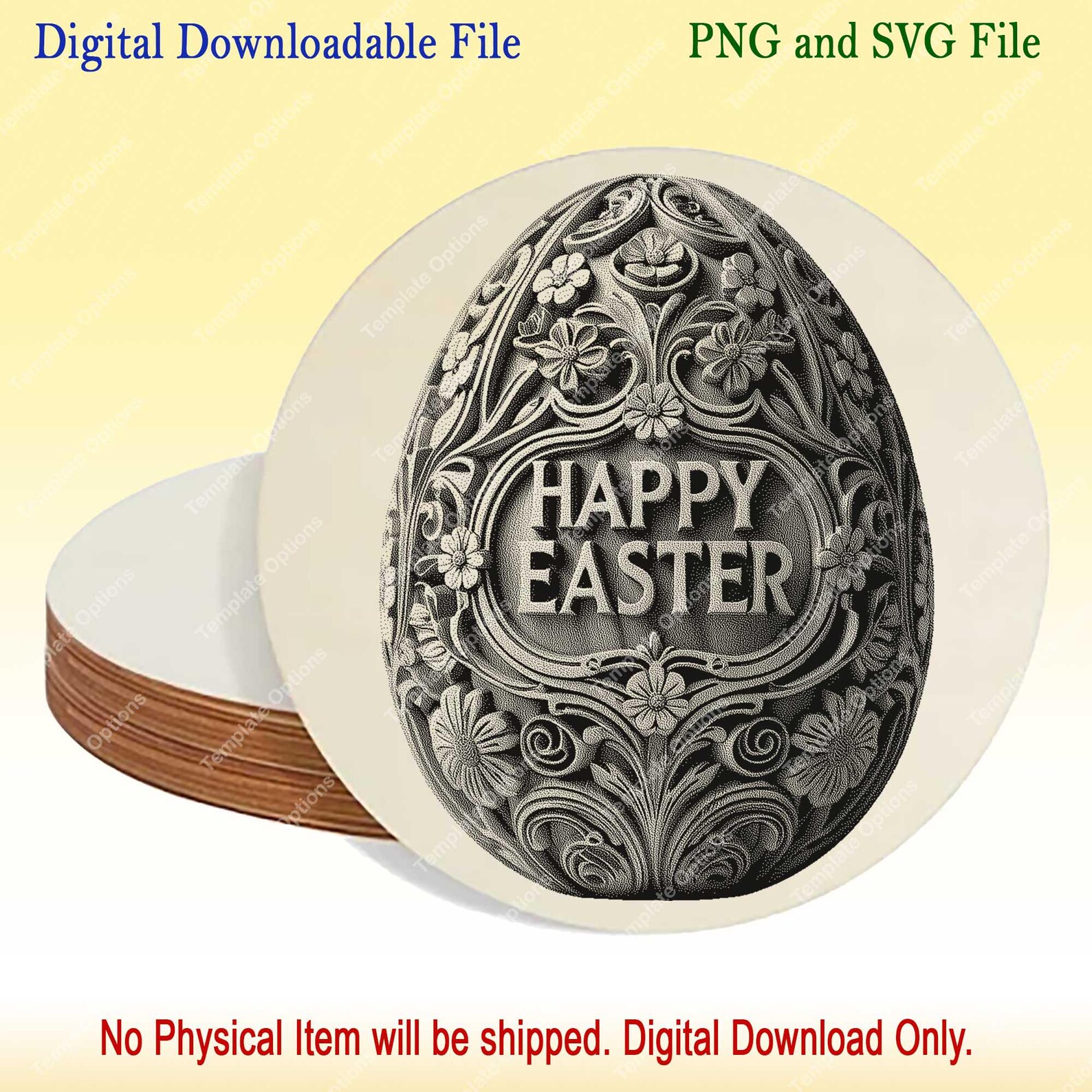 Laser Burn SVG, 3D Illusion Easter Egg With Happy Easter Message, SVG ...