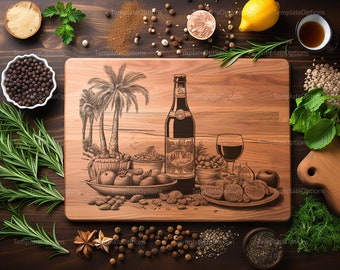 Chopping Board, Charcuterie, SVG Laser Burn, Cutting Board, Laser Engraving File, Kitchen, Vector, xTool, Glowforge, Sculpfun Laser Cut File