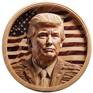 Laser Burn PNG, Laser Engrave File, 3D Illusion Laser File, Laser Engraving File, xTool, Glowforge, Sculpfun, Plaque, Donald Trump Political