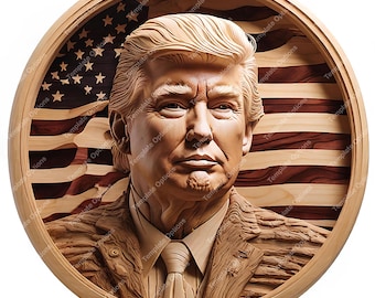 Laser Burn PNG, Laser Engrave File, 3D Illusion Laser File, Laser Engraving File, xTool, Glowforge, Sculpfun, Plaque, Donald Trump Political
