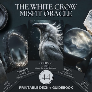 Schaduwwerk Orakelkaarten Digitale download pdf Healing Transformation Deck White Crow Misfit