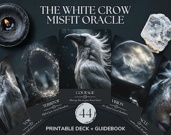 Shadow Work Oracle Cards Digital Download PDF Healing Transformation Deck White Crow Misfit