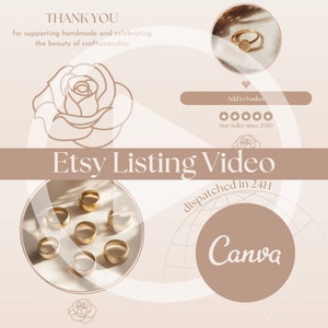 Etsy Shop Listing Video Template, Customizable in Canva, Product Promo, Canva Video Template