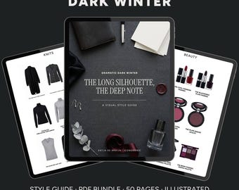 Guida di stile invernale dark e d'effetto / Guardaroba, gioielli, profumi, bellezza / Pacchetto PDF scaricabile digitalmente