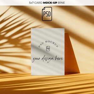 5x7 Card Mockup, Layered PSD, Blank Vertical Card Mockup, Aesthetic Mockup, Invitation, Postcard, Greeting, Commercial Use