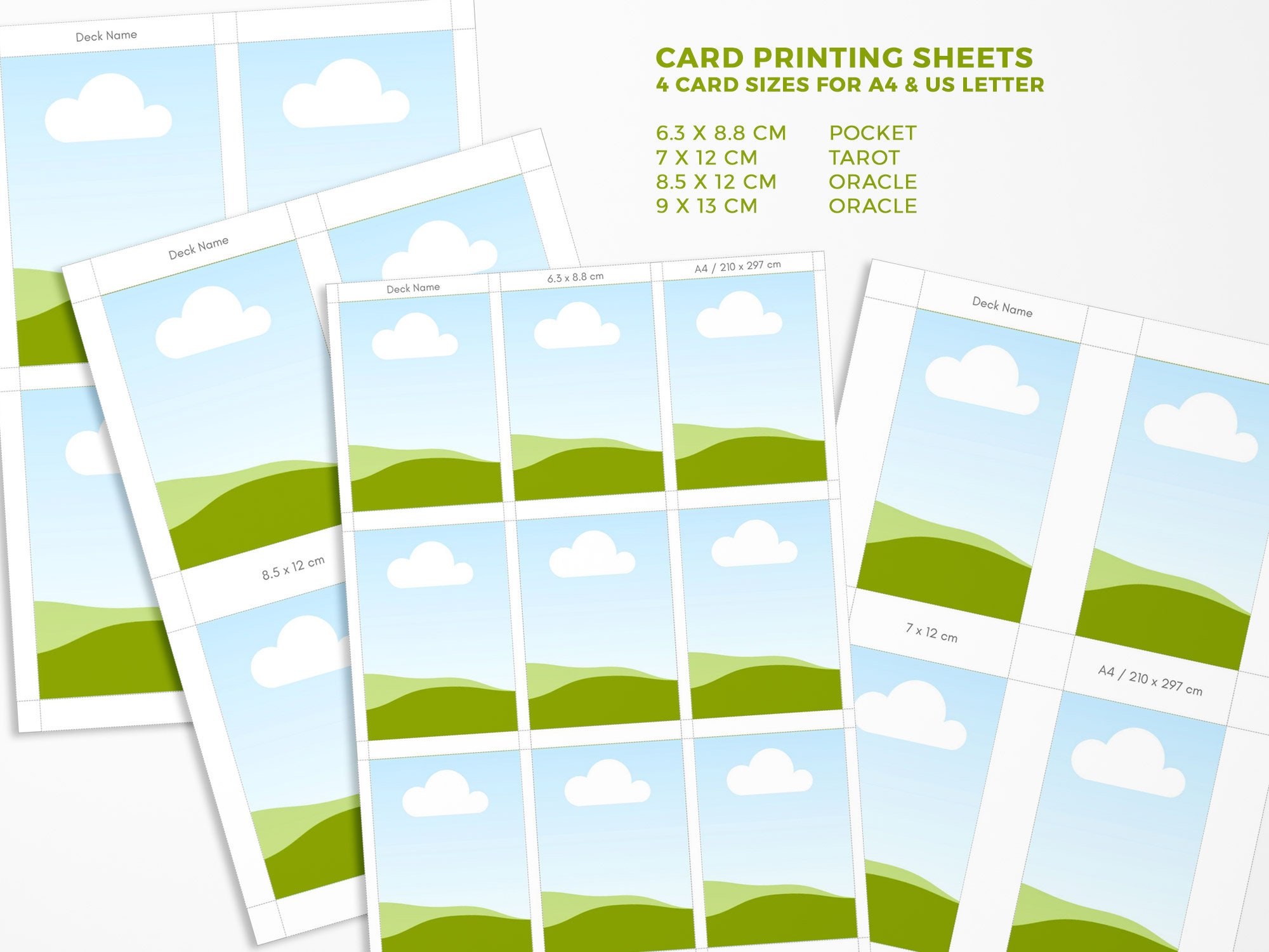 Oracle Cards Template for Canva, DIY Printable Cards for Divination and ...