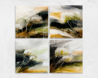 Printable Set Stormy Dandelions Watercolor | Instant Download Exclusive Wall Art For Printing
