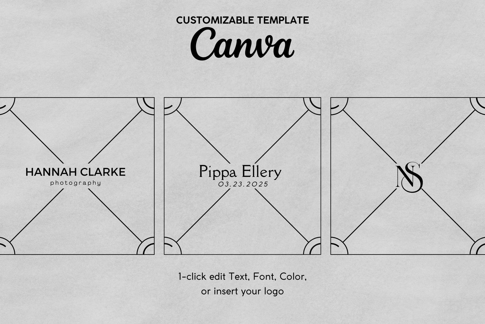 Classic Custom Watermarks, DIY Customizable in Canva Pro, Transparent ...