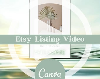 Plantilla de video de tienda Etsy, personalizable en Canva, promoción de descuento de tienda, plantilla de video de Canva