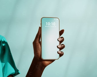 美しい携帯電話画面のモックアップ、携帯電話の壁紙のモックアップ、アプリのデザインのモックアップ、携帯電話を持つ手のモックアップ、PSD、商用利用
