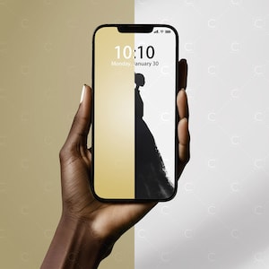 Aesthetic Phone Screen Mockup, Phone Wallpaper Mockup, App Design Mockup, Hand with Phone Mock-Up, PSD, Commercial Use