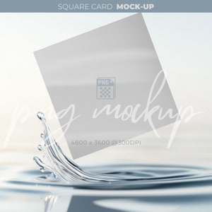 Mockup vierkante kaart, PNG-overlay, blanco kaartmodel, commercieel gebruik