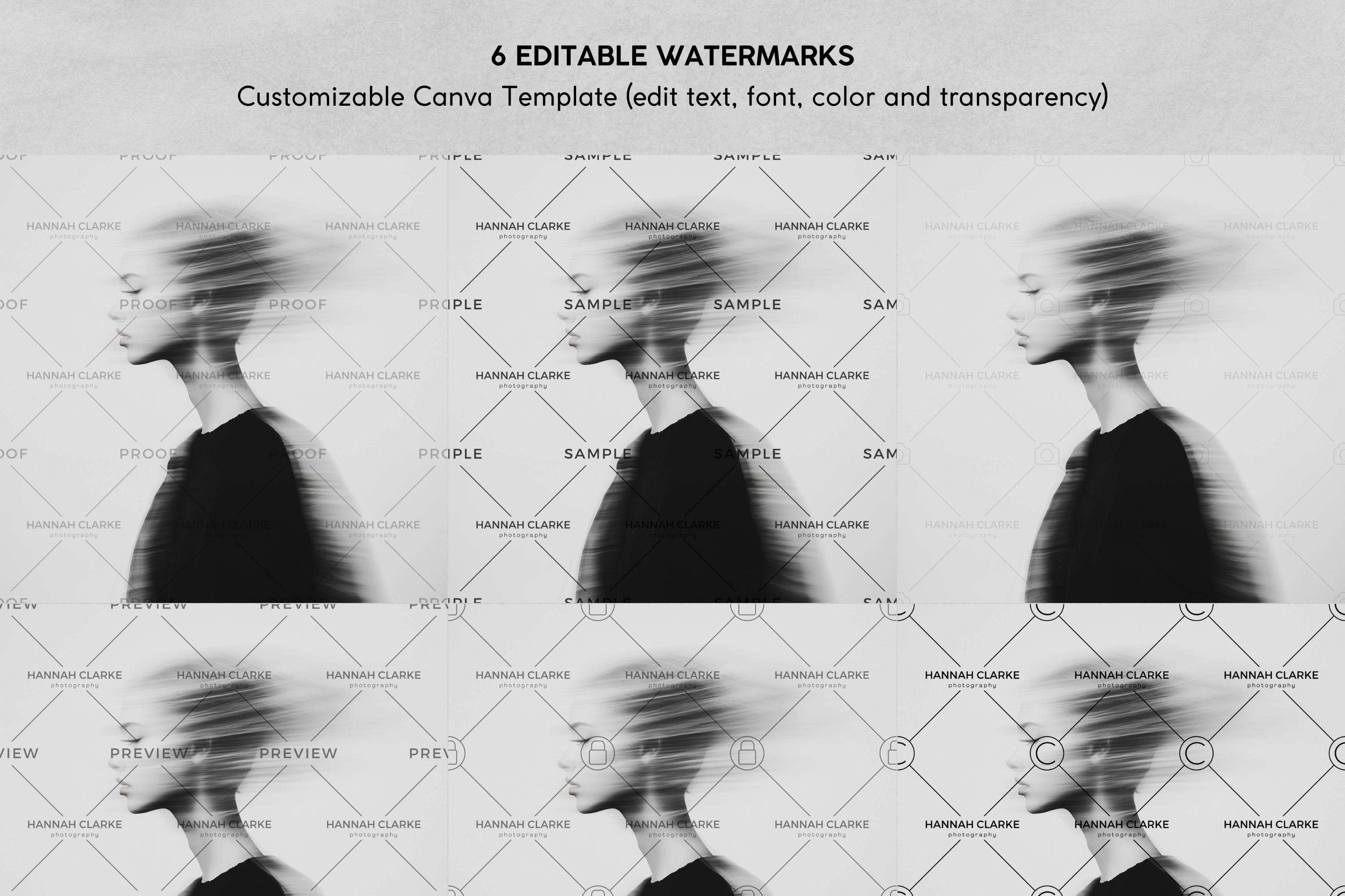 Classic Custom Watermarks, DIY Customizable in Canva Pro, Transparent ...