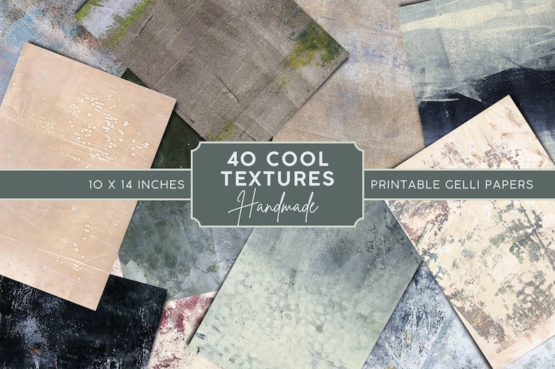 40 Cool Textures, Gelli Scans, Hand-painted Collage Papers, Studio ...