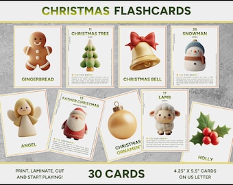 Tarjetas de descubrimiento navideñas / Tarjetas didácticas educativas navideñas / Tarjetas coleccionables de tradiciones navideñas / Tarjetas digitales imprimibles