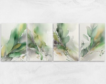 Printable Set Rustling Leaves Watercolor | Instant Download Exclusive Wall Art For Printing
