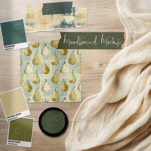 Aesthetic Moodboard Mockup, Scene Creator, Fashion Mockup, Surface Pattern Swatch, PSD, Commercial Use