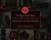 Tarot Spread Mockup Bundle of 30, Persephone, Canva Templates, Mock-Up for Tarot Readers, Spiritual Flatlay Styled Stock, Commercial Use