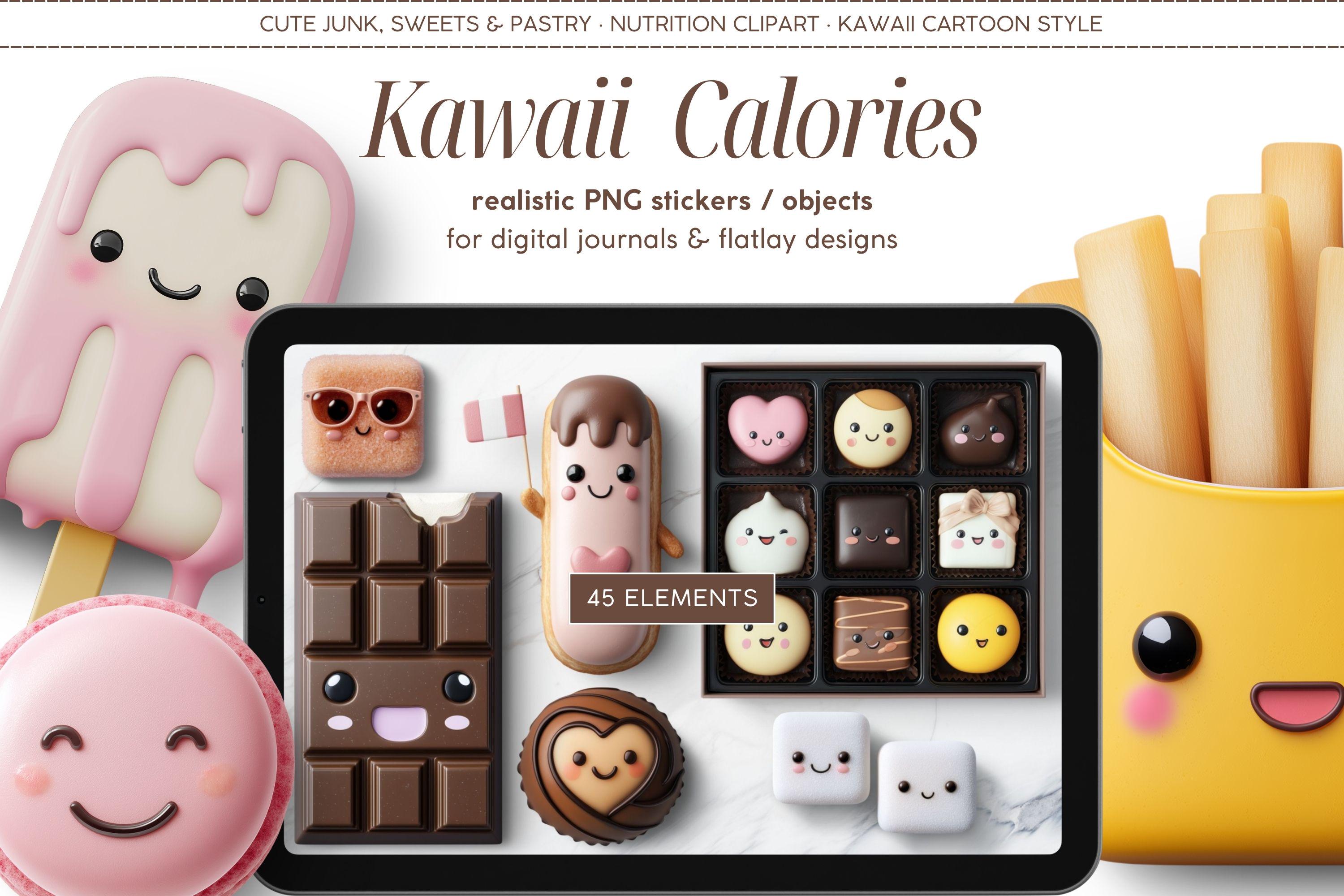 Caloreys Sticker Realistic Digital Stickers, Kawaii Calories, Scene Creator Clipart, PNG ...