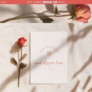 Mockup di biglietti 5x7, Mockup di matrimonio, Mockup di biglietti verticali vuoti, Mockup estetico neutro, Invito, Cartolina, Uso commerciale