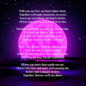 Rise Above, Liebesgedicht, Valentinstagsgedicht, für Frau, für Freundin, perfektes Geschenk. Originalarbeit.