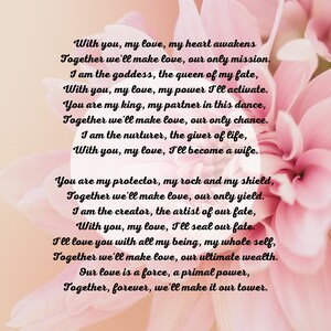 Poder femenino, Poema de amor mujer poderosa, poema de San Valentín, para marido, para novio, regalo perfecto.. Obra original.