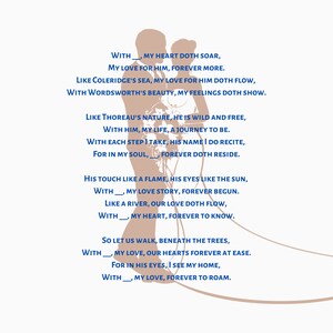 Poema de amor PERSONALIZABLE, poema de San Valentín, para marido, para novio, regalo perfecto. Trabajo original.