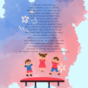 Poema infantil sobre las maravillas de los amigos. Trabajo original.