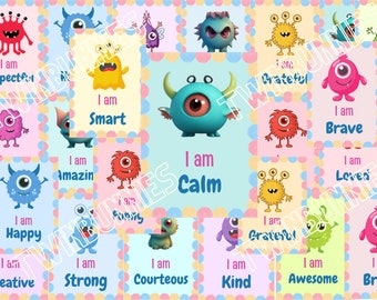 Positive Affirmationskarten für Kinder | 52 Affirmations Karten | Ermutigungskarten | Lunch Box Karten | Kinder Affirmationen