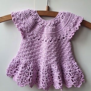 Crochet Baby Dress, Cotton Baby Dress, Crochet Violet Baby Dress, Soft Baby Dress, Baby Dress Finished Product