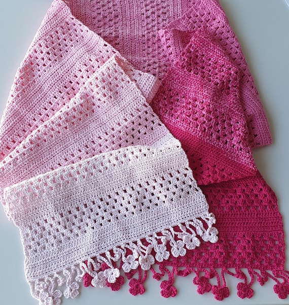Long Crochet Scarf, Crochet Cotton Scarf, Multicolor Scarf