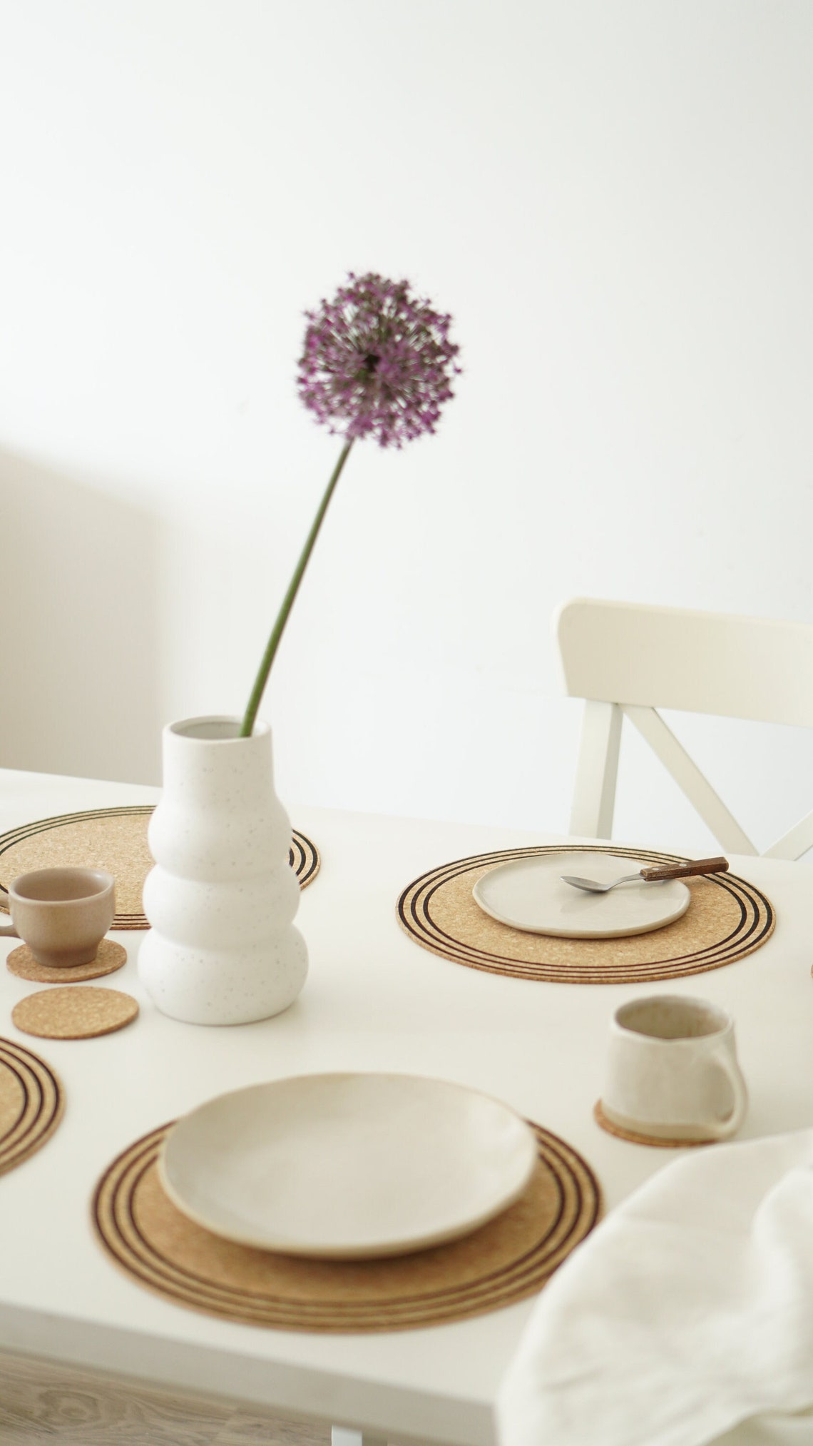 Natural Cork Round Table Placemats - Stylish Sustainable Eco Set of 4 ...
